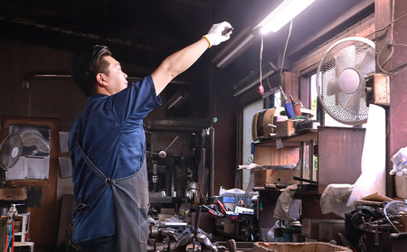 【飛庄】青紙鋼仕様　ろう付けA型 200mm FY22-383