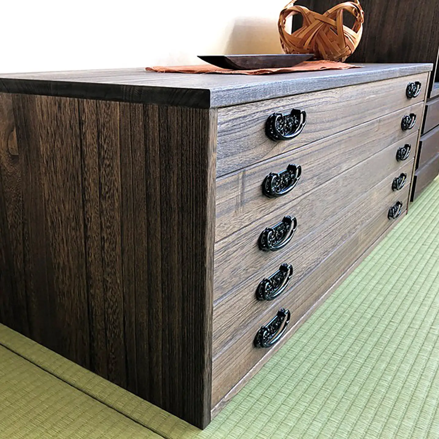 桐たんす 時代仕上げ総桐タンス 5段：C146-010