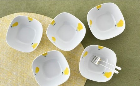 【陶器市特集】【波佐見焼】ラフランス 正角 ボウル 5点セット 食器 皿 【松幸陶芸】 [HB28] 波佐見焼