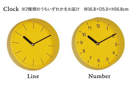 紙の インテリア enough 6点セット - イエロー 時計 鏡 カレンダー 【岩嵜紙器】 [ZA27]