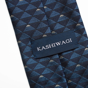 カシワギオリジナル　ネクタイ「山並」ネイビー ネクタイ シルク メンズ 男 