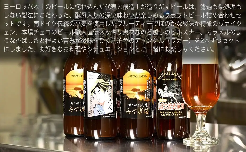 クラフトビール　3種計6本セット（ヴァイツェン ピルスナー デュンケル（ラガー）　各2本計6本）