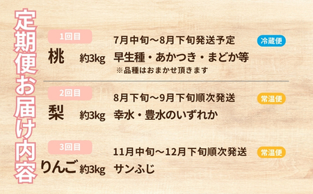 No.2030 【2026年発送 先行予約】フルーツ３種定期便