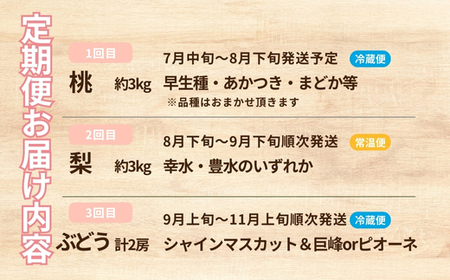 No.2032【2026年発送　先行予約】フルーツ３種定期便