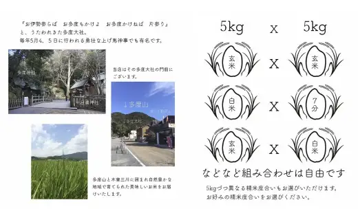 車久米穀販売 多度大社の麓で採れた農家直送米 玄米10kg 【選べる精米度合い】玄米 げんまい コシヒカリ こしひかり 米 こめ お米 おこめ ご飯 ごはん 贈り物 ギフト おすすめ 国産 令和七年産
