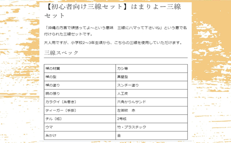 沖縄三線初心者用10点セット「はまりよ～」