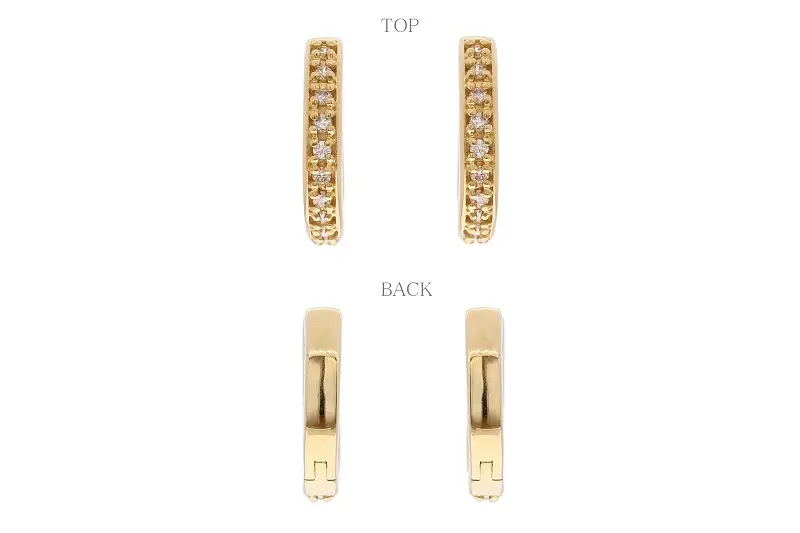 K18イエローゴールド ダイヤモンドフープピアス(0.1ct)46-3426