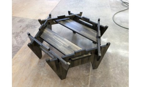 AV19　ヘキサゴンテーブル　【 机 テーブル インテリア 木製 木目 持ち運び 組み立て 簡単 アウトドア キャンプ 】