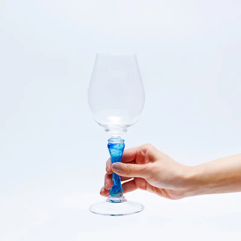 ＜ガラス作家 橋本倫礼＞ペアワイングラス「水流」 硝子 ガラス ワイングラス ペア ワイン グラス 橋本倫礼 贈り物 ギフト F6L-1247