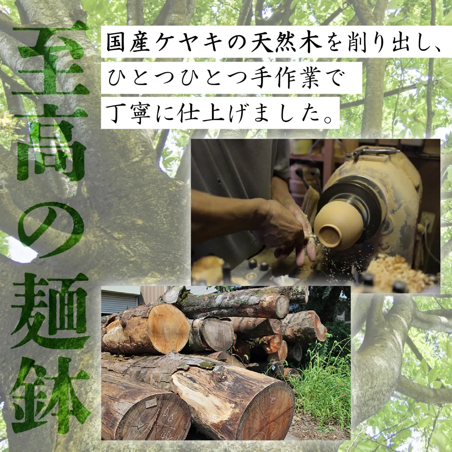 越前漆器　木製本漆塗　ケヤキの麺鉢（溜塗） [G-034002]