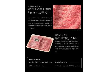 豊後黒毛和牛肩うす切り約430ｇ A01035