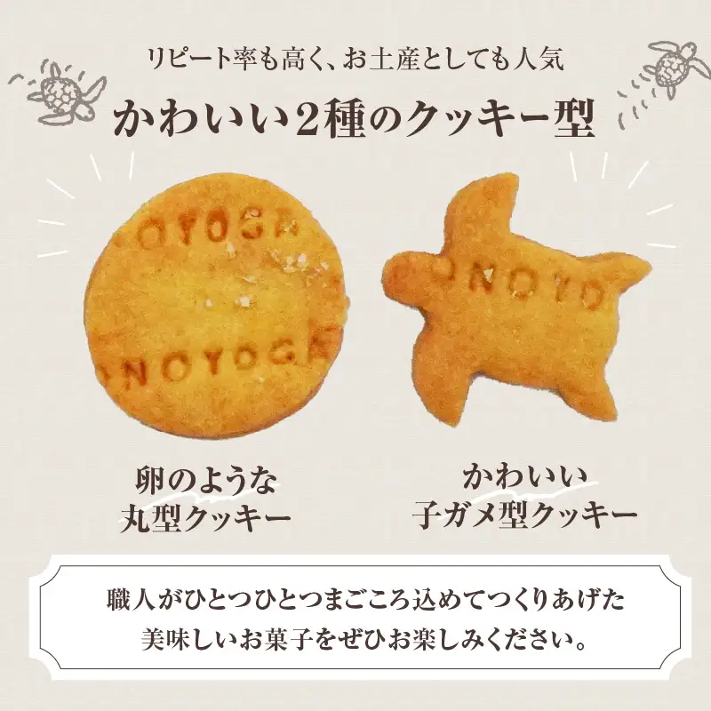 海がめ塩クッキー充実BOX (57枚+子がめクッキー3枚) 箱入り J01018