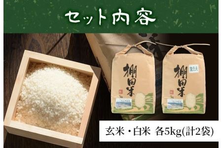 白米＆玄米 計10kgセット(白米5kg＋玄米5kg) 日本棚田百選に選定されている「鹿児島県湧水町幸田棚田鉄山地区」のお米【福永商店】_y057-R7C