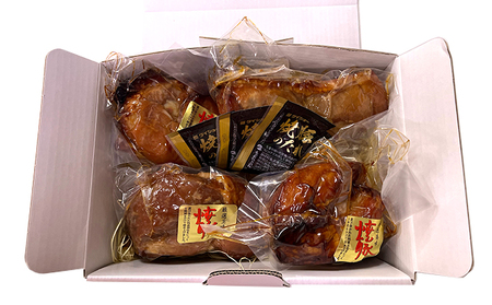 自家製 焼豚 (ももブロック） 1.2kg （約300g×4本）セット【配送不可：北海道・沖縄・離島】 お肉 モモ 肉の加工品 自家製焼豚 