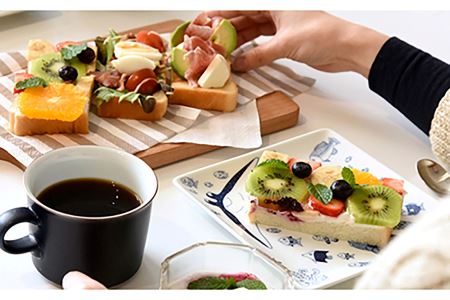 【訳あり】【波佐見焼】cocomarine 正角皿 4柄セット 食器 皿 角皿 【natural69/B品】【アウトレット ワケあり】 食器 皿 [QA101] 波佐見焼