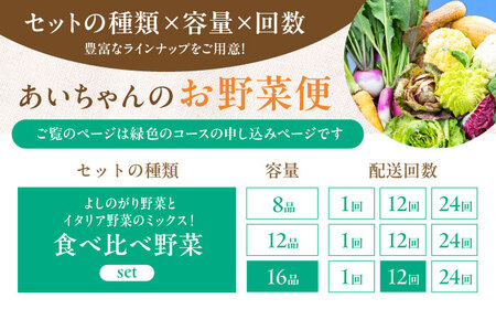 【16品×12回定期便】「使いやすい野菜」×「珍しいイタリア野菜」食べ比べセット [FAA034]