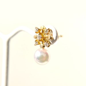 K18YGアコヤ真珠ダイヤモンドピアス(01052636ST)　N17 K027954-H
