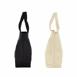 【ファスナー付き】肩かけOK　ポケット・キーフック付きの大きめトート（ブラック） /国産4号帆布　[George 2] （ブラック） T03046_1