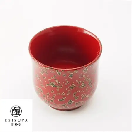 津軽塗　お猪口　赤上_雑貨・日用品 グラス・カップ 食器   装飾品・工芸品  陶器・漆器 _【1142326】