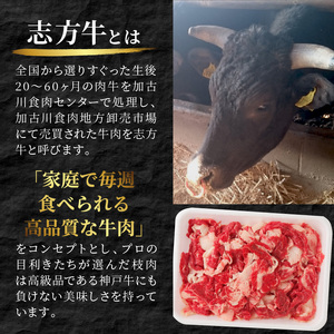 志方牛切り落とし(1kg)〈志方牛 おすすめ ブランド こま切れ 大容量 牛肉 切り落とし 冷凍 国産 送料無料 肉 お取り寄せ 焼肉 プレゼント〉【2401A00203】