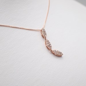 ジュエリー産地甲府 K18ピンクゴールド２WAYダイヤネックレス 0.20ct　82027