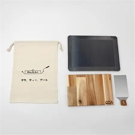 oka-d-art　黒皮鉄板 A4サイズ コットン袋4点セット 厚さ4.5mm×220×305【1215488】