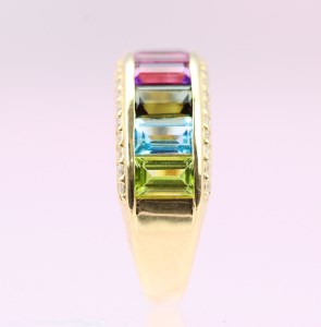 K18(YG)アミュレット メレダイヤ リング【KE-1736】