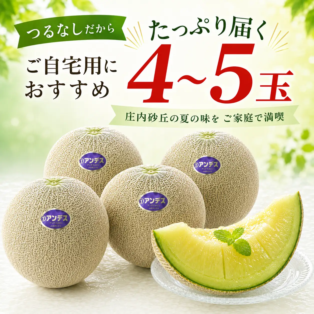 SA2954　選果場からの直送メロン　アンデスメロン　約5kg(4～5玉入)
