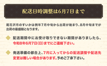 尾花沢産スイカ すいか 5Lサイズ 約10kg×1玉  令和8年産 kb-su5xx1