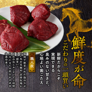 【馬刺し】 やわらか 国産 赤身 馬刺し【馬刺しタレ付き】福岡県産《ロース・ヒレ》（ロース100g×6P・ヒレ100g×4P）_福岡県産 馬刺し ロース ヒレ 100g × 10パック 1kg 赤身 国産 真空包装 タレ付き 肉 馬肉 食品 食べ物 晩酌 おつまみ 冷凍 食べ比べ 贈り物 ギフト お取り寄せ お取り寄せグルメ 福岡県 久留米市 送料無料 〔Ah006〕