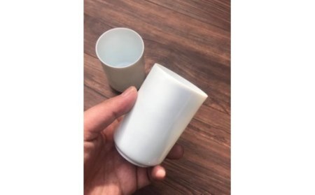 【伊万里焼】白磁 薄造り卵殻手 組コップ  056-H685