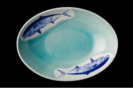 【伊万里焼】青磁染付平政カレー皿（2枚セット） 035-H678