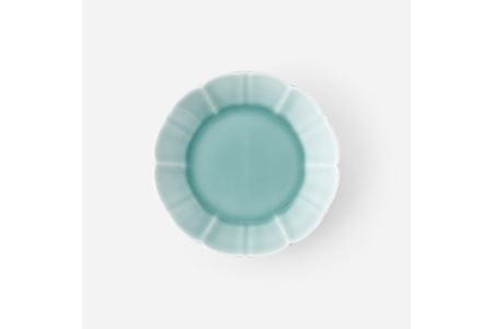 【伊万里焼】青磁花型深平皿 5枚セット 027-H669