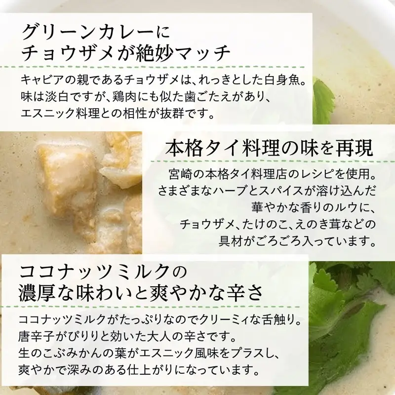 みやざきのグリーンカレー(150g×5個セット) ご当地カレー グリーンカレー カレー 5個 セット 大人の辛さ 本格辛口 本格 辛口 辛口カレー カレールウ ルー チョウザメ ココナッツミルク 常温 グルメ お取り寄せ