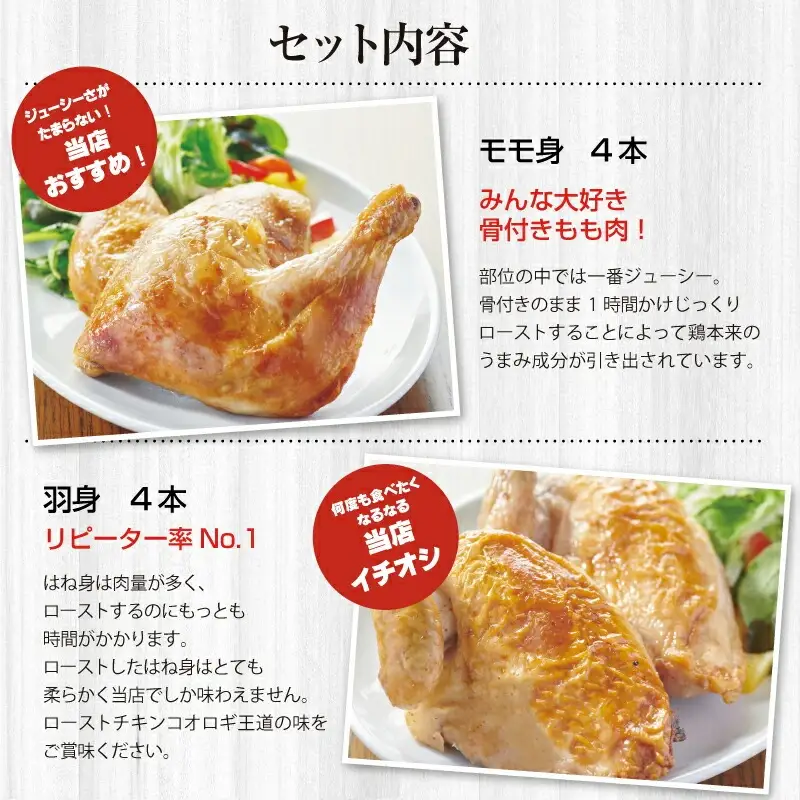 ローストチキンコオロギ 賑わいセット(モモ身4本、羽身4本、手羽先20本、ネック2本) チキン ハーブチキン ローストチキン ロースト 食べ比べ セット 詰め合わせ モモ身 羽身 手羽先 ネック 鶏肉 鶏 肉 骨付き 骨付き肉 骨付き鶏 骨付き鶏肉 もも もも肉 はね身 冷凍 真空パック グルメ お取り寄せ