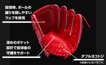 宮崎県産牛革使用 WAGYU JB 硬式用 グラブ 投手用 JB-001Y(パワーオレンジ/左投げ用)