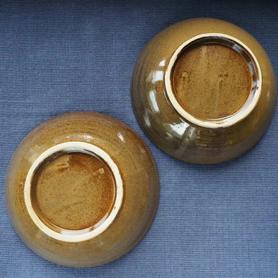 小石原焼刷毛目五寸深皿２枚セット(金丸窯)直径約15cm H28