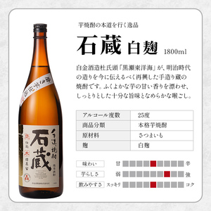 a477 白金酒造の手造り芋焼酎飲み比べ！いも焼酎石蔵白麹仕込みと石蔵黒麹仕込みが楽しめる各一升瓶(1800ml)合計2本の石蔵セット【白金酒造】