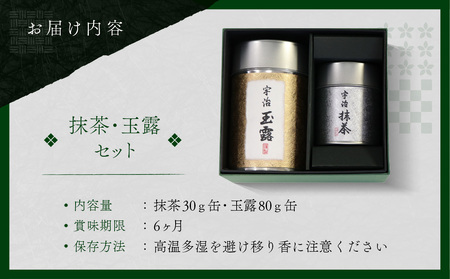 京都宇治抹茶・玉露セット(2種・計110g)特産品 宇治茶 宇治抹茶 銘茶 緑茶 玉露 京都 まっちゃ セット 飲み比べ 【uj-AT001】【宇治茶商倶楽部】