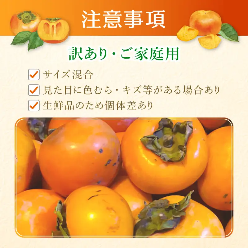 柿 【先行予約】【訳あり・ご家庭用】【秋の味覚】和歌山産たねなし柿 ご家庭用約7.5kg【2026年9月中旬～2026年11月上旬頃に順次発送予定】【TM11】【TM013-tec410A】
