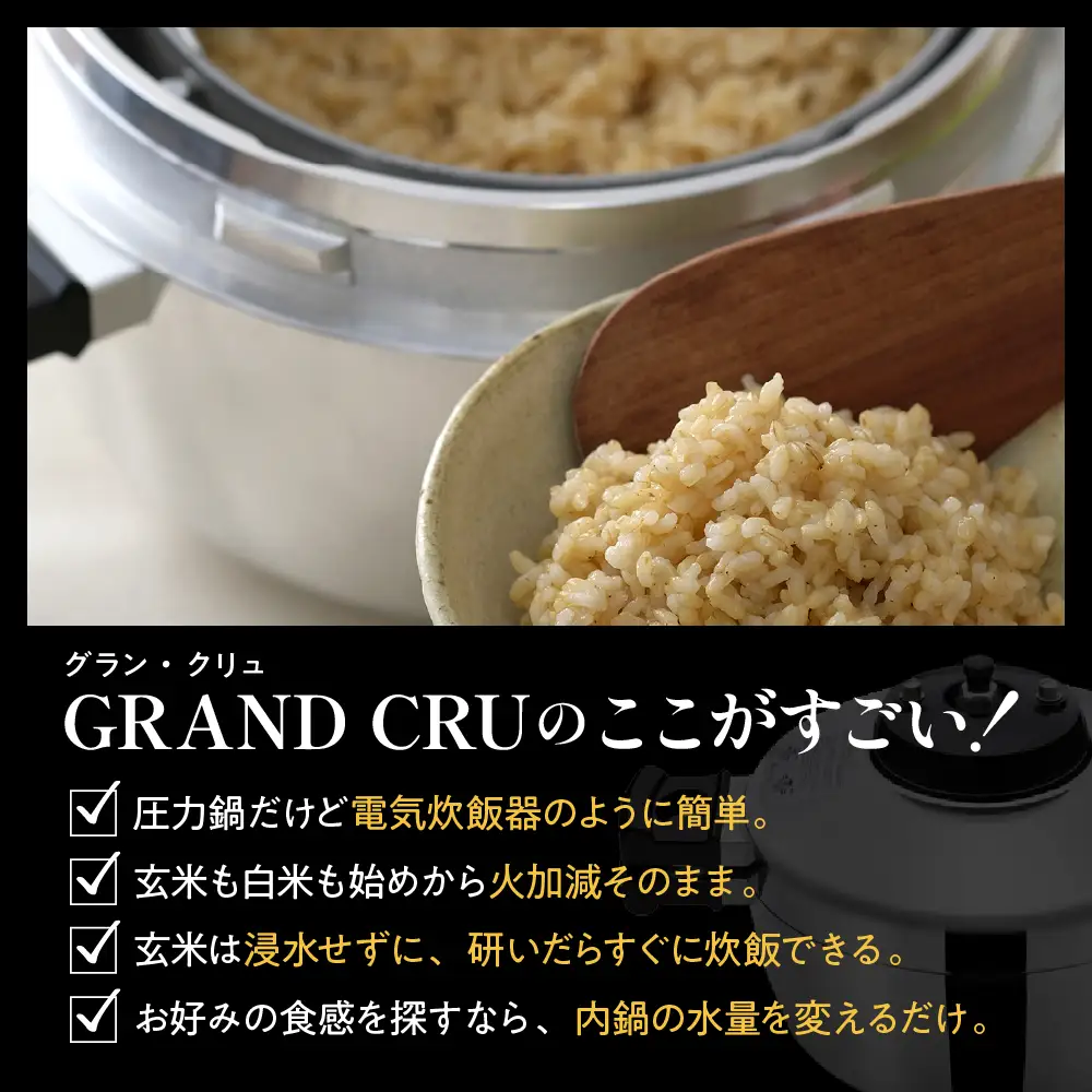 鋳物屋 圧力炊飯鍋 GRAND CRU GR-50G (ガス) 炊飯鍋