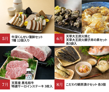 S999-T04_【定期便12回】天草市堪能12ヵ月定期便