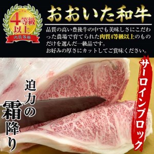おおいた 和牛 サーロイン ブロック (2kg) 国産 豊後牛 ステーキ BBQ バーベキュー 惣菜 やきにく おかず 百年の恵み 大分県 佐伯市【BD191】【西日本畜産 (株)】