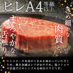 おおいた和牛 ヒレステーキ(計400g ・ヒレステーキ100g×4枚、ステーキソース×4袋) 国産 牛肉 肉 霜降り A4 ヒレ ステーキ 和牛 ブランド牛 冷凍 大分県 佐伯市 ふるさと納税 【DH164】【ネクサ】