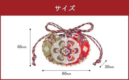珮後香 令和の匂い袋 【花鳥梅花文】 【緑赤】