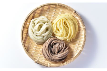 北海道えんがる名物 三種のうどん詰合せ (200g×3個) ( ふるさと納税 アスパラうどん かぼちゃうどん 豆の黒曜石うどん 人気 名物 うどん 北海道 遠軽町 株式会社　生田原振興公社 ) en01-00092