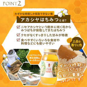 天然アカシヤハチミツセット（500g×2） 天然 アカシヤ ハチミツ 2本 計2kg 水あめ不使用 非加熱 クセがない すっきり 食べやすい 使いやすい 蜂蜜 はちみつ ハニー ギフト 山梨県 北杜市 送料無料 [h141]