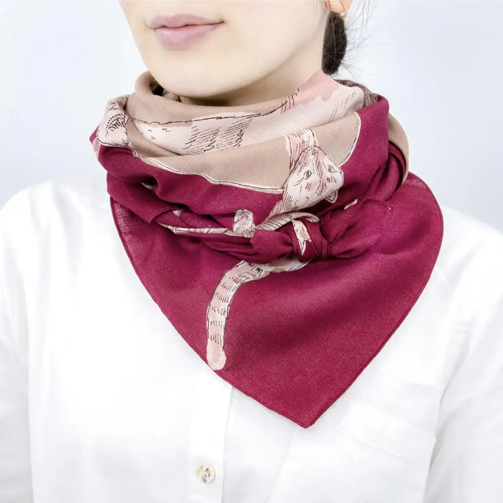 【三陽商事】風呂敷 浅山美里 CATS｜京都 猫柄 結ぶだけでバッグに早変わり エコバック 綿100％