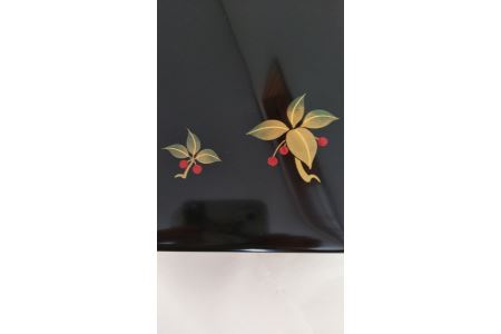 川連漆器 筆箱・藪柑子蒔絵 漆器 漆器 【遠田漆器店】[H6102]