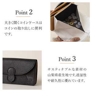 RIPS（北杜市産野生鹿革のレディース財布)　イエローベージュ  財布 鹿革 長財布 アップサイクルレザー レザー 北杜市 国産 [h003]
